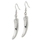 Polished Claw Dangle Earrings in Stainless Steel