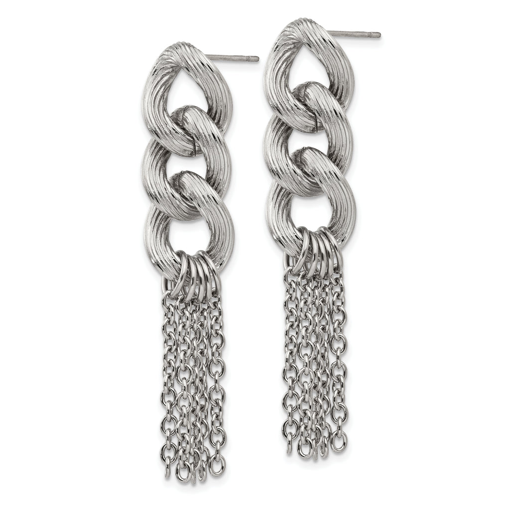 Polished Chain Dangle Earrings in Stainless Steel