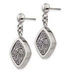 Silver Druzy Post Dangle Earrings in Stainless Steel