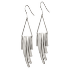 Sophia Jewelers Stainless Steel Dangle Earrings with Polished Triangle Design