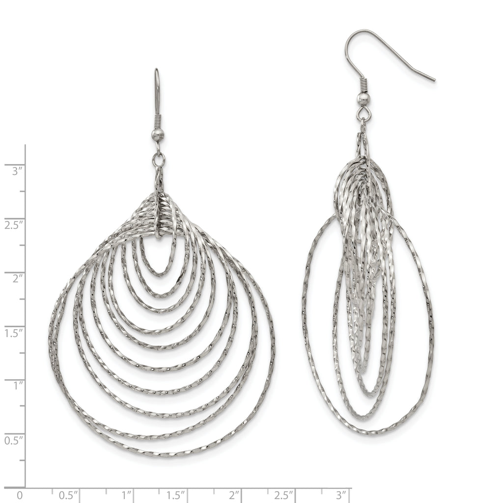Sophia Jewelers Stainless Steel Polished Graduated Circle Dangle Earrings