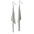 Sophia Jewelers Polished Stainless Steel Multi-Chain Dangle Earrings