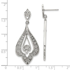Sophia Jewelers Stainless Steel Polished Dangle Earrings with Textured Finish