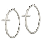 Polished Cross Hoop Earrings in Stainless Steel