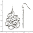 Filigree CZ Dangle Earrings in Stainless Steel