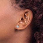 Chisel Stainless Steel Polished 4mm Bezel CZ Stud Post Earrings
