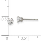Heart CZ Stud Earrings in Stainless Steel