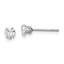 Chisel Stainless Steel Polished 4mm Heart CZ Stud Post Earrings