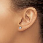 Heart CZ Stud Earrings in Stainless Steel, 5mm