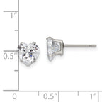 Chisel Stainless Steel Polished 7mm Heart CZ Stud Post Earrings