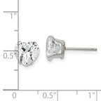 Chisel Stainless Steel Polished 8mm Heart CZ Stud Post Earrings