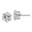 Chisel Stainless Steel Polished 9mm Round CZ Stud Post Earrings