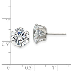 Chisel Stainless Steel Polished 10mm Round CZ Stud Post Earrings