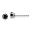 Chisel Stainless Steel Polished 4mm Black Round CZ Stud Post Earrings