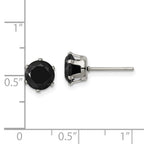 Chisel Stainless Steel Polished 7mm Black Round CZ Stud Post Earrings