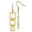 Chisel Stainless Steel Polished Yellow IP-plated Squares Dangle Shepherd Hook Earrings