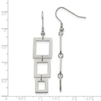 Sophia Jewelers Polished Stainless Steel Drop Earrings with Gift Pouch