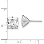 Chisel Stainless Steel Polished 9mm Square CZ Stud Post Earrings