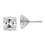Chisel Stainless Steel Polished 10mm Square CZ Stud Post Earrings