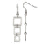 Chisel Stainless Steel Polished Squares Dangle Shepherd Hook Earrings