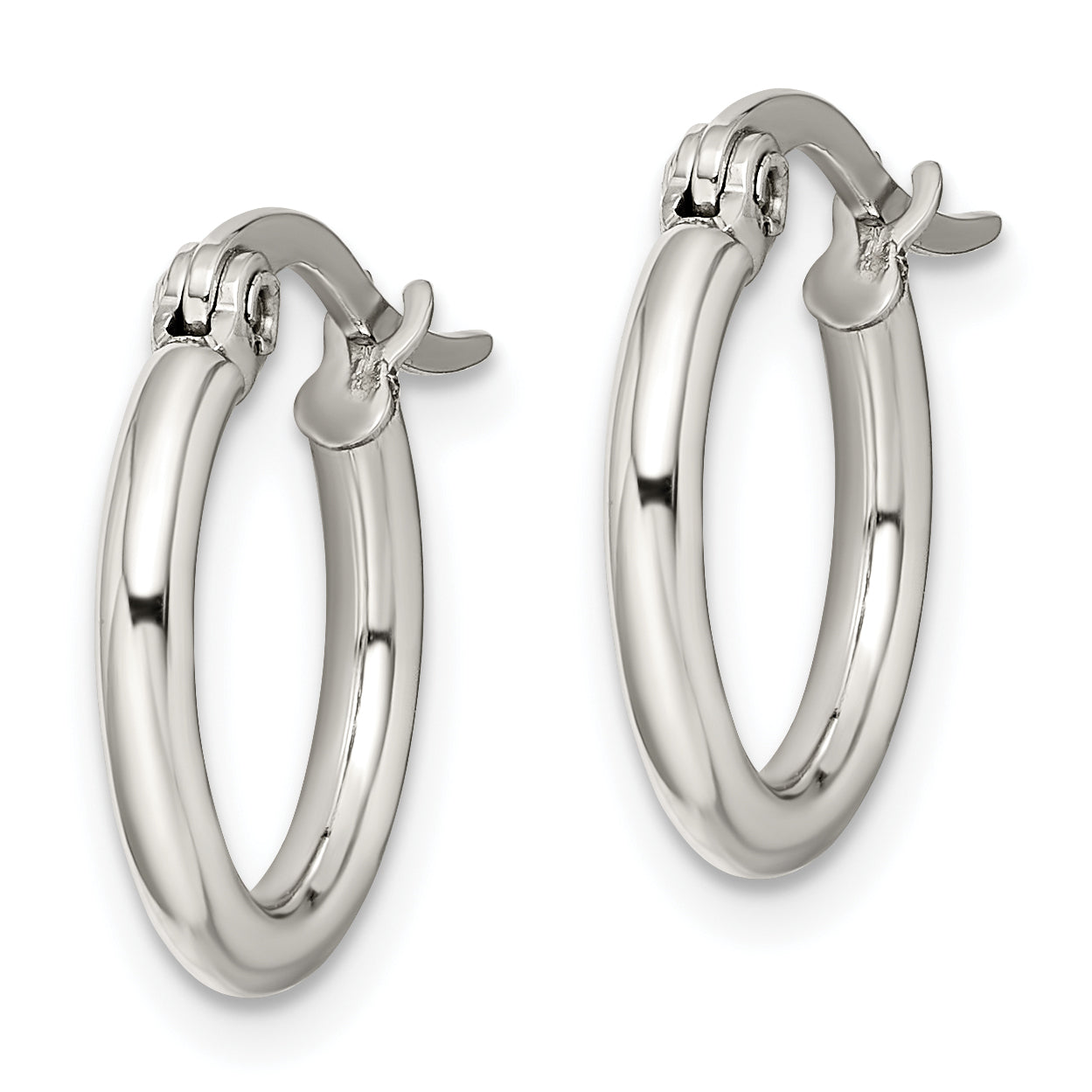 Sophia Jewelers Stainless Steel Polished Hoop Earrings with Gift Pouch