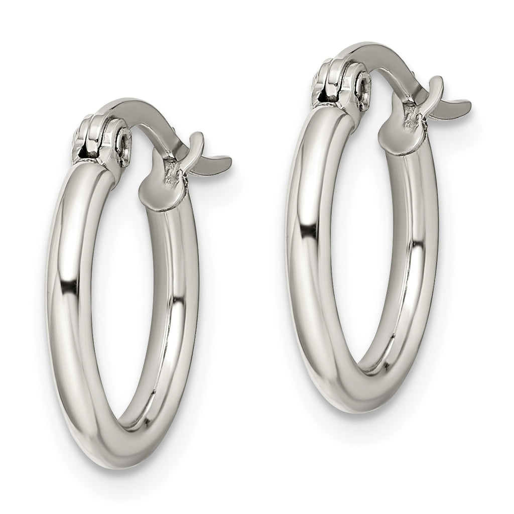 Sophia Jewelers Stainless Steel Polished Hoop Earrings with Gift Pouch
