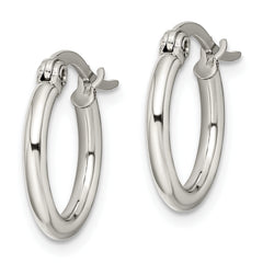 Sophia Jewelers Stainless Steel Polished Hoop Earrings with Gift Pouch