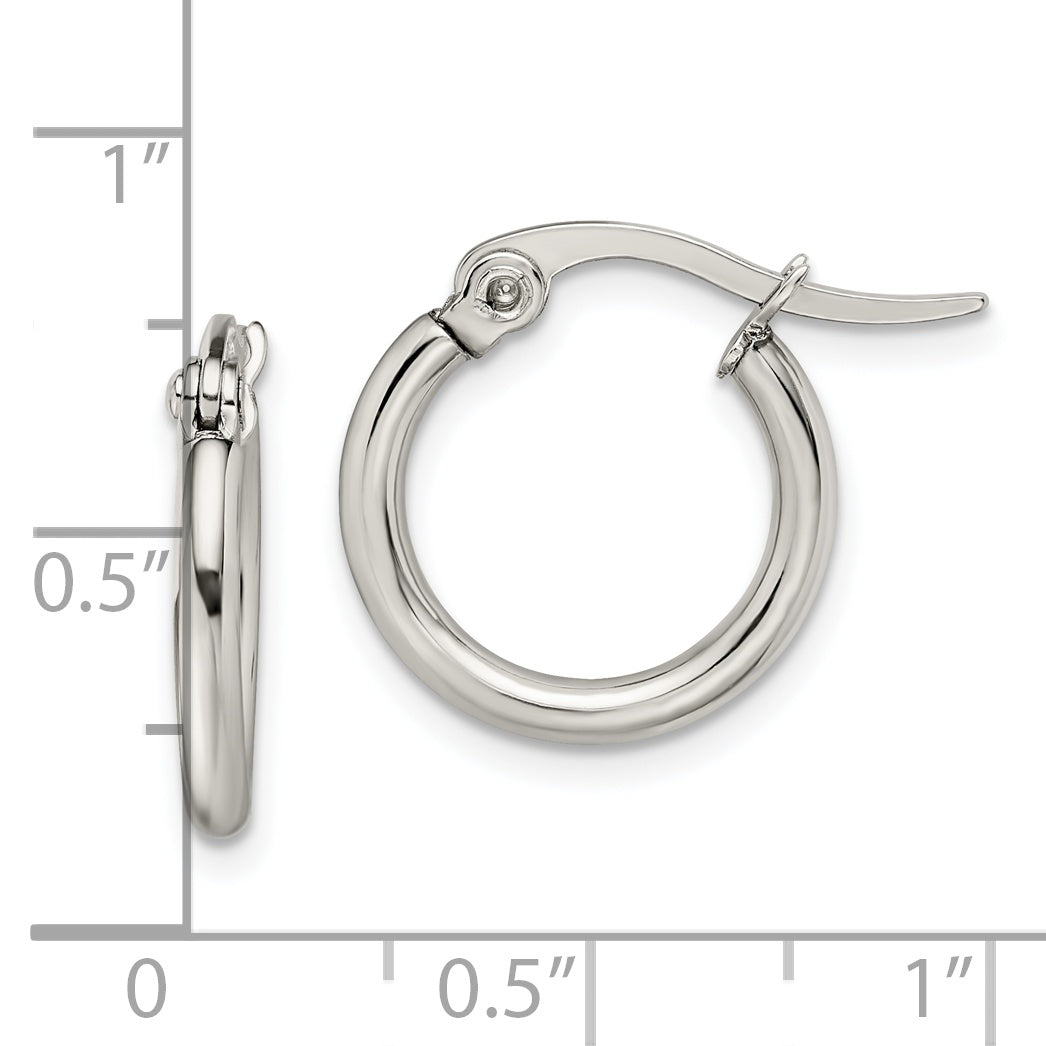 Sophia Jewelers Stainless Steel Polished Hoop Earrings with Gift Pouch