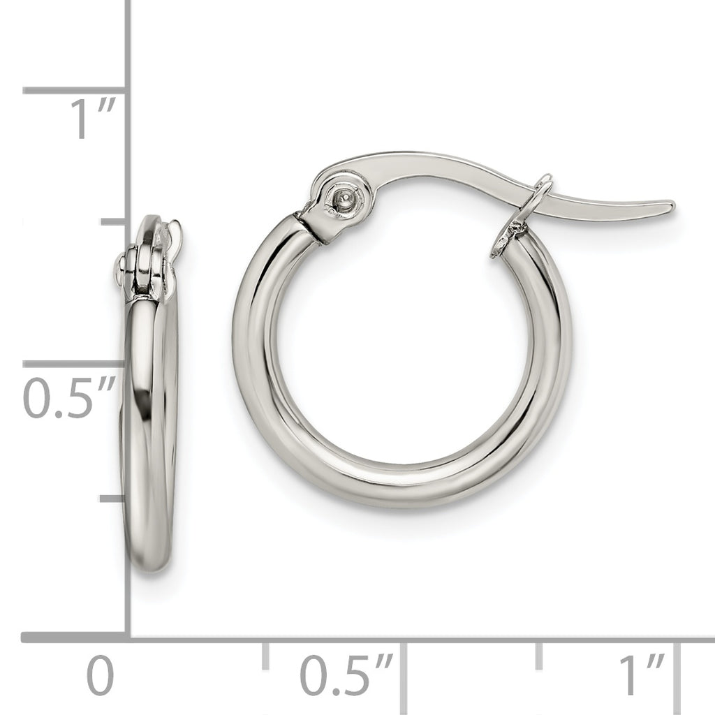 Sophia Jewelers Stainless Steel Polished Hoop Earrings with Gift Pouch