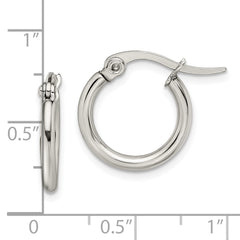 Sophia Jewelers Stainless Steel Polished Hoop Earrings with Gift Pouch