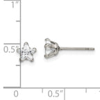 Chisel Stainless Steel Polished 5mm Star CZ Stud Post Earrings