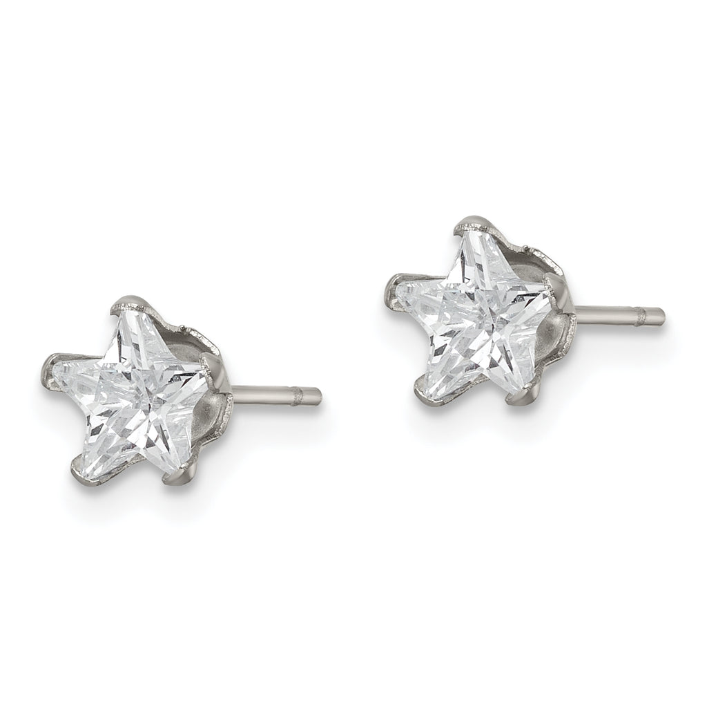 Star CZ Stud Earrings in Stainless Steel