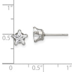 Star CZ Stud Earrings in Stainless Steel