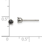 Chisel Stainless Steel Polished 3mm Black Star CZ Stud Post Earrings