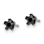 Chisel Stainless Steel Polished 4mm Black Star CZ Stud Post Earrings