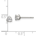Chisel Stainless Steel Polished 4mm Triangle CZ Stud Post Earrings
