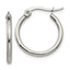 Chisel Stainless Steel Polished 19.5mm Diameter 2mm Hoop Earrings