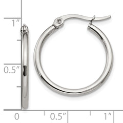 Sophia Jewelers Polished Stainless Steel Women's Hoop Earrings Gift Ready
