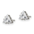 Trillion CZ Stud Earrings in Stainless Steel, 5mm