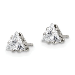 Chisel Stainless Steel Polished 5mm Triangle CZ Stud Post Earrings