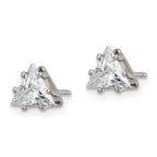 Chisel Stainless Steel Polished 6mm Triangle CZ Stud Post Earrings