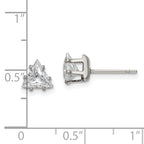 Chisel Stainless Steel Polished 6mm Triangle CZ Stud Post Earrings