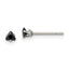 Chisel Stainless Steel Polished 3mm Black Triangle CZ Stud Post Earrings
