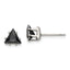 Chisel Stainless Steel Polished 6mm Black Triangle CZ Stud Post Earrings
