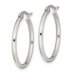 Polished Hoop Earrings in Stainless Steel, 27mm
