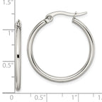 Polished Hoop Earrings in Stainless Steel, 27mm