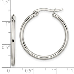 Sophia Jewelers Polished Stainless Steel Women's Hoop Earrings Gift Ready