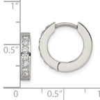 CZ Hinged Hoop Earrings in Stainless Steel