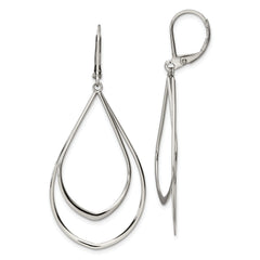 Chisel Stainless Steel Polished Double Teardrop Dangle Leverback Earrings