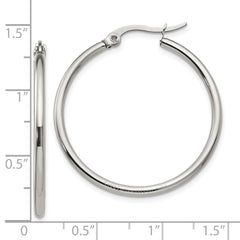 Sophia Jewelers Women's Stainless Steel Polished Hoop Earrings Gift Ready